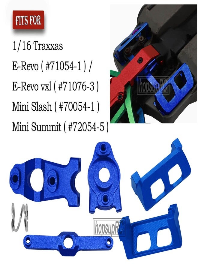 hopsupRC RC Upgrades Part for 1/16 E-Revo/Mini Summit/Mini Slash,Aluminum Servo Guards Protector & Servo Saver Steering Bellcrank,RC Guards Steering Servo Cover Plate,Navy Blue - Image 2